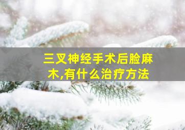 三叉神经手术后脸麻木,有什么治疗方法