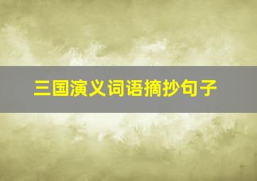 三国演义词语摘抄句子