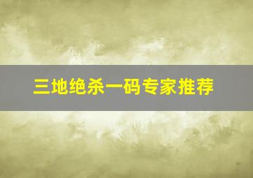 三地绝杀一码专家推荐