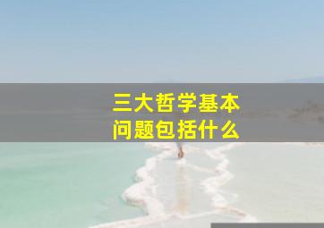 三大哲学基本问题包括什么