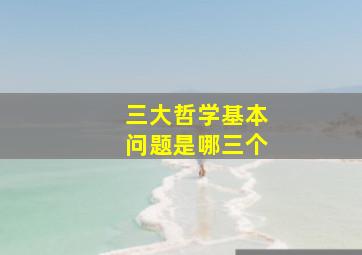 三大哲学基本问题是哪三个