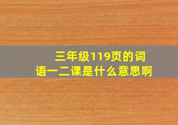 三年级119页的词语一二课是什么意思啊