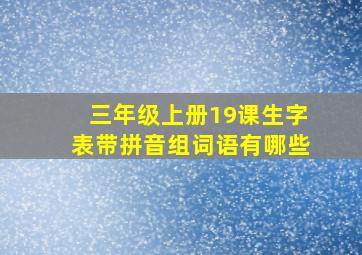 三年级上册19课生字表带拼音组词语有哪些