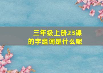 三年级上册23课的字组词是什么呢