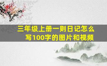 三年级上册一则日记怎么写100字的图片和视频