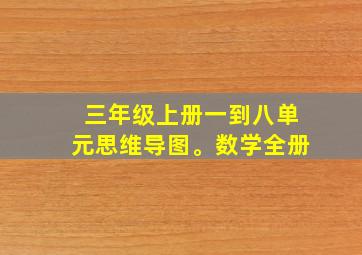 三年级上册一到八单元思维导图。数学全册