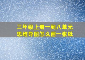 三年级上册一到八单元思维导图怎么画一张纸