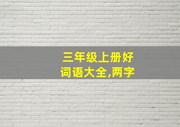 三年级上册好词语大全,两字