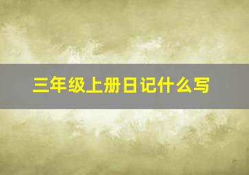 三年级上册日记什么写