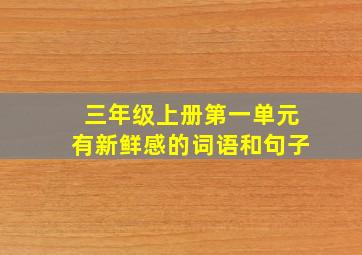 三年级上册第一单元有新鲜感的词语和句子