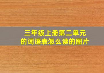 三年级上册第二单元的词语表怎么读的图片