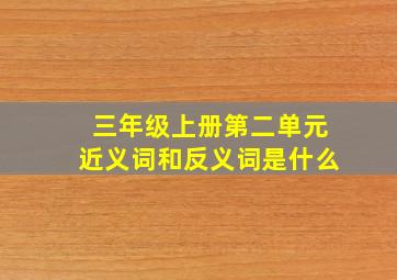 三年级上册第二单元近义词和反义词是什么