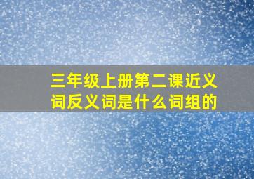 三年级上册第二课近义词反义词是什么词组的