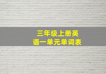 三年级上册英语一单元单词表