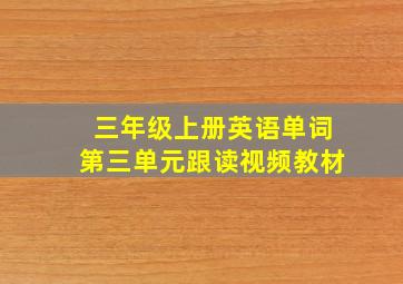 三年级上册英语单词第三单元跟读视频教材