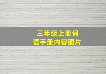 三年级上册词语手册内容图片