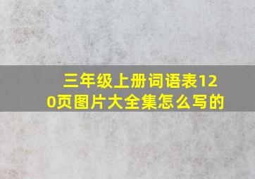 三年级上册词语表120页图片大全集怎么写的