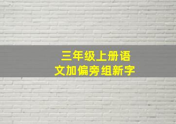 三年级上册语文加偏旁组新字