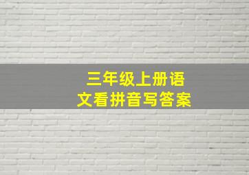 三年级上册语文看拼音写答案