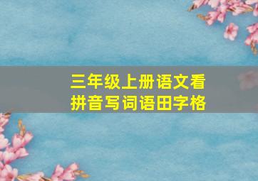 三年级上册语文看拼音写词语田字格