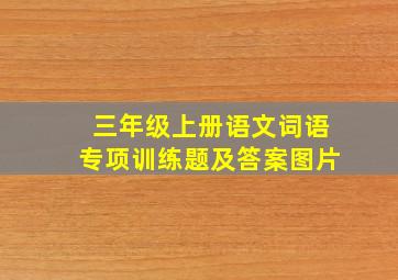 三年级上册语文词语专项训练题及答案图片