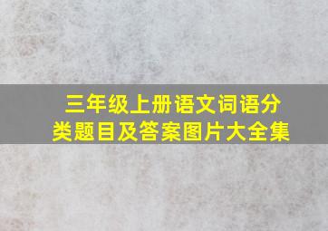 三年级上册语文词语分类题目及答案图片大全集