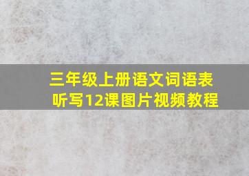 三年级上册语文词语表听写12课图片视频教程