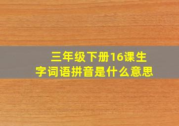 三年级下册16课生字词语拼音是什么意思