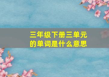 三年级下册三单元的单词是什么意思