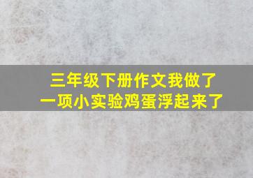 三年级下册作文我做了一项小实验鸡蛋浮起来了