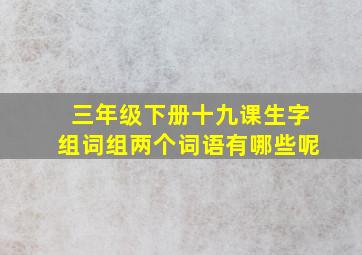 三年级下册十九课生字组词组两个词语有哪些呢