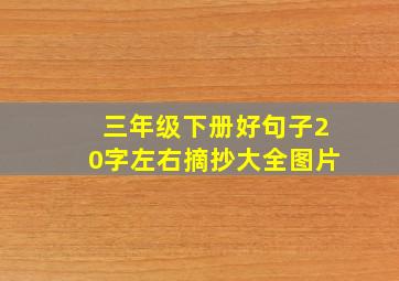 三年级下册好句子20字左右摘抄大全图片