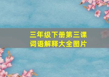 三年级下册第三课词语解释大全图片