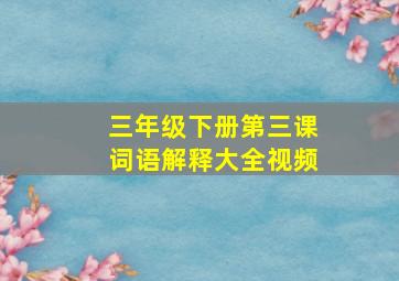 三年级下册第三课词语解释大全视频