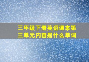 三年级下册英语课本第三单元内容是什么单词