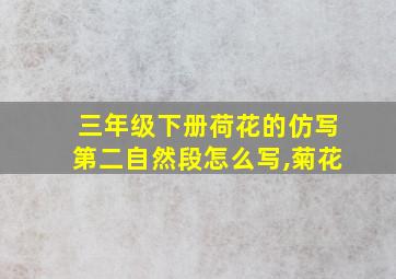 三年级下册荷花的仿写第二自然段怎么写,菊花