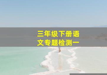 三年级下册语文专题检测一