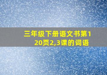 三年级下册语文书第120页2,3课的词语