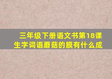 三年级下册语文书第18课生字词语蘑菇的膜有什么成