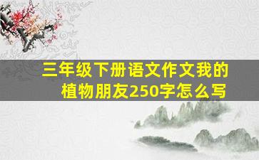 三年级下册语文作文我的植物朋友250字怎么写