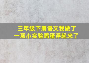 三年级下册语文我做了一项小实验鸡蛋浮起来了