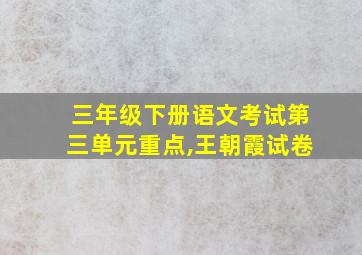 三年级下册语文考试第三单元重点,王朝霞试卷