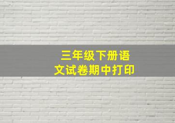 三年级下册语文试卷期中打印