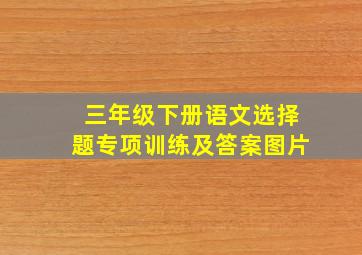 三年级下册语文选择题专项训练及答案图片