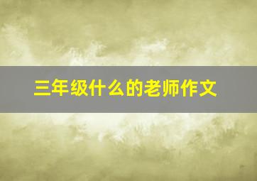 三年级什么的老师作文