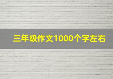 三年级作文1000个字左右