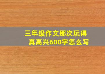 三年级作文那次玩得真高兴600字怎么写