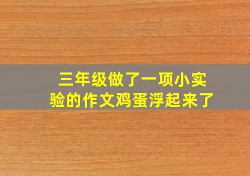 三年级做了一项小实验的作文鸡蛋浮起来了