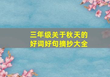 三年级关于秋天的好词好句摘抄大全