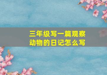 三年级写一篇观察动物的日记怎么写